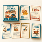 Kitchen Rivals box with Pasta, Garden Pasta, Bistro Cook, Supplier Clearance and Food Inspector cards.