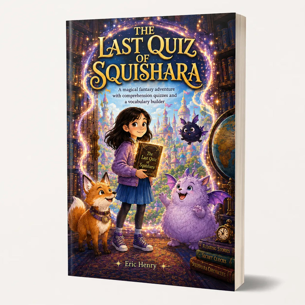 The Last Quiz of Squishara – Fantasy & Comprehension Book (Reading Age 8–12; Paperback) Quesbo