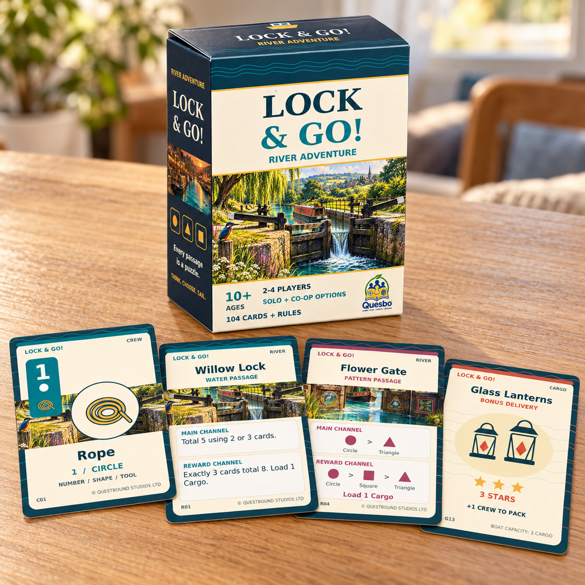 LOCK & GO! – River Adventure Family Card Game | Ages 10+ - Quesbo