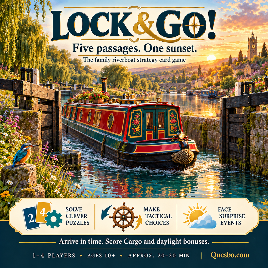 LOCK & GO! – River Adventure Family Card Game | Ages 10+ - Quesbo
