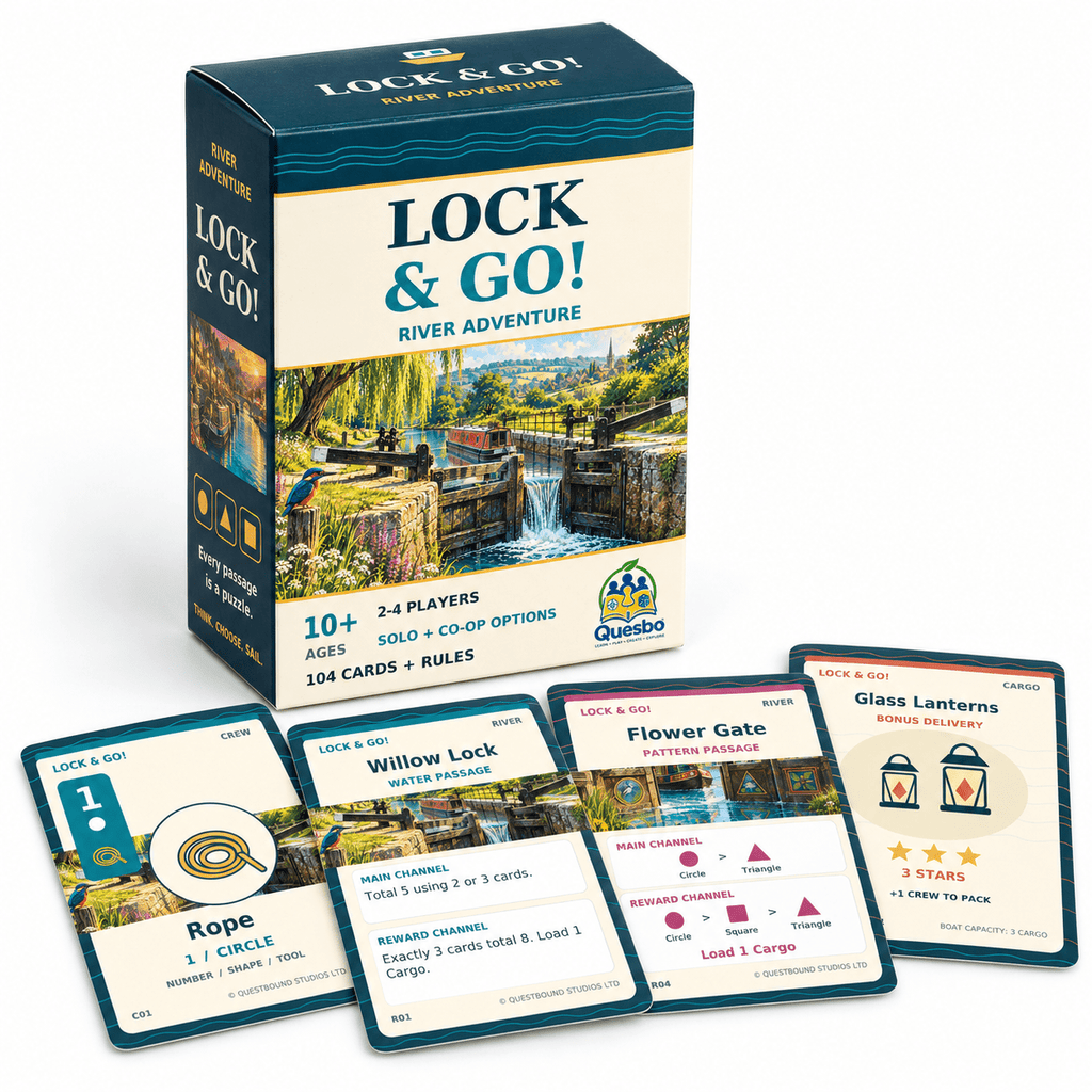LOCK & GO! – River Adventure Family Card Game | Ages 10+ - Quesbo
