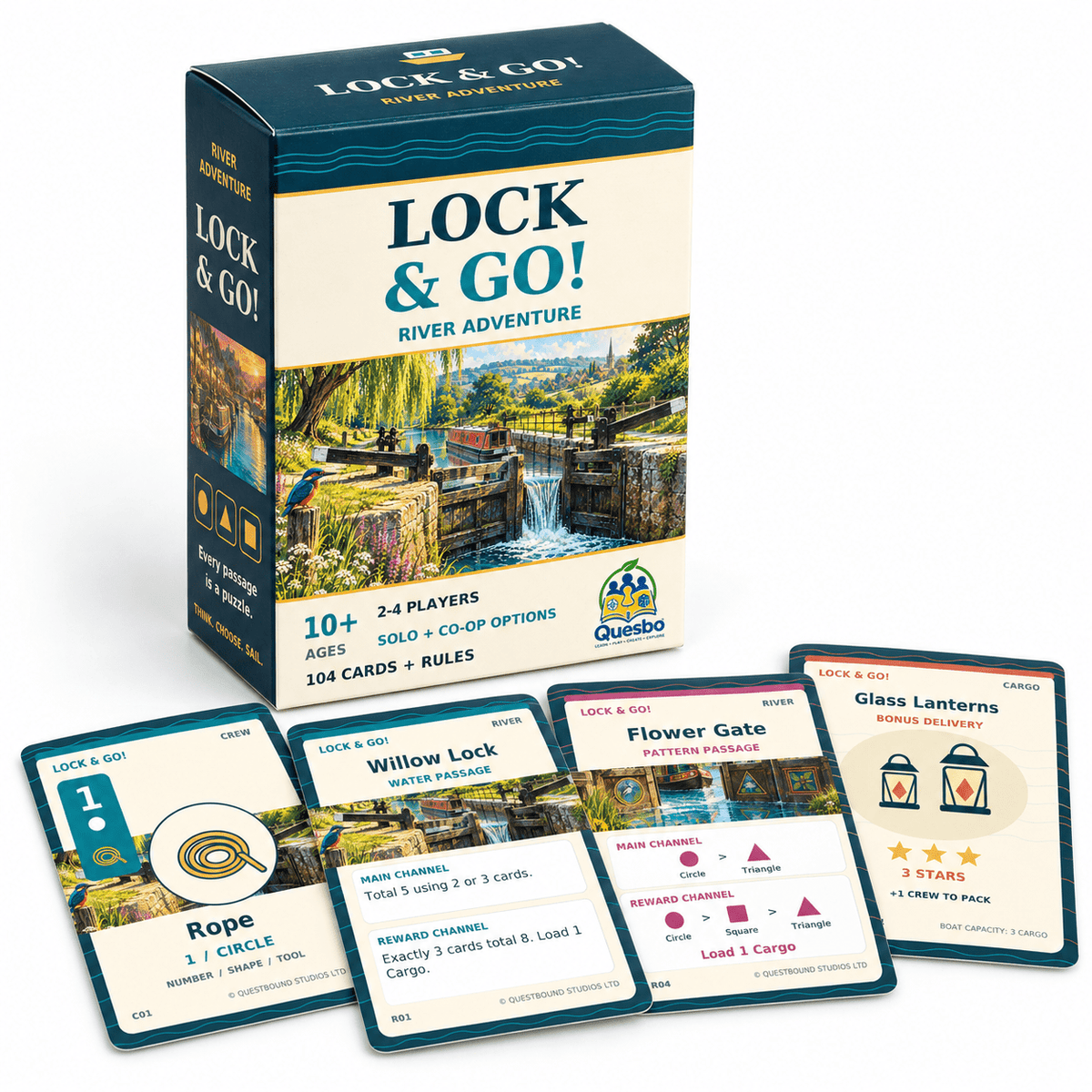 LOCK & GO! – River Adventure Family Card Game | Ages 10+ - Quesbo
