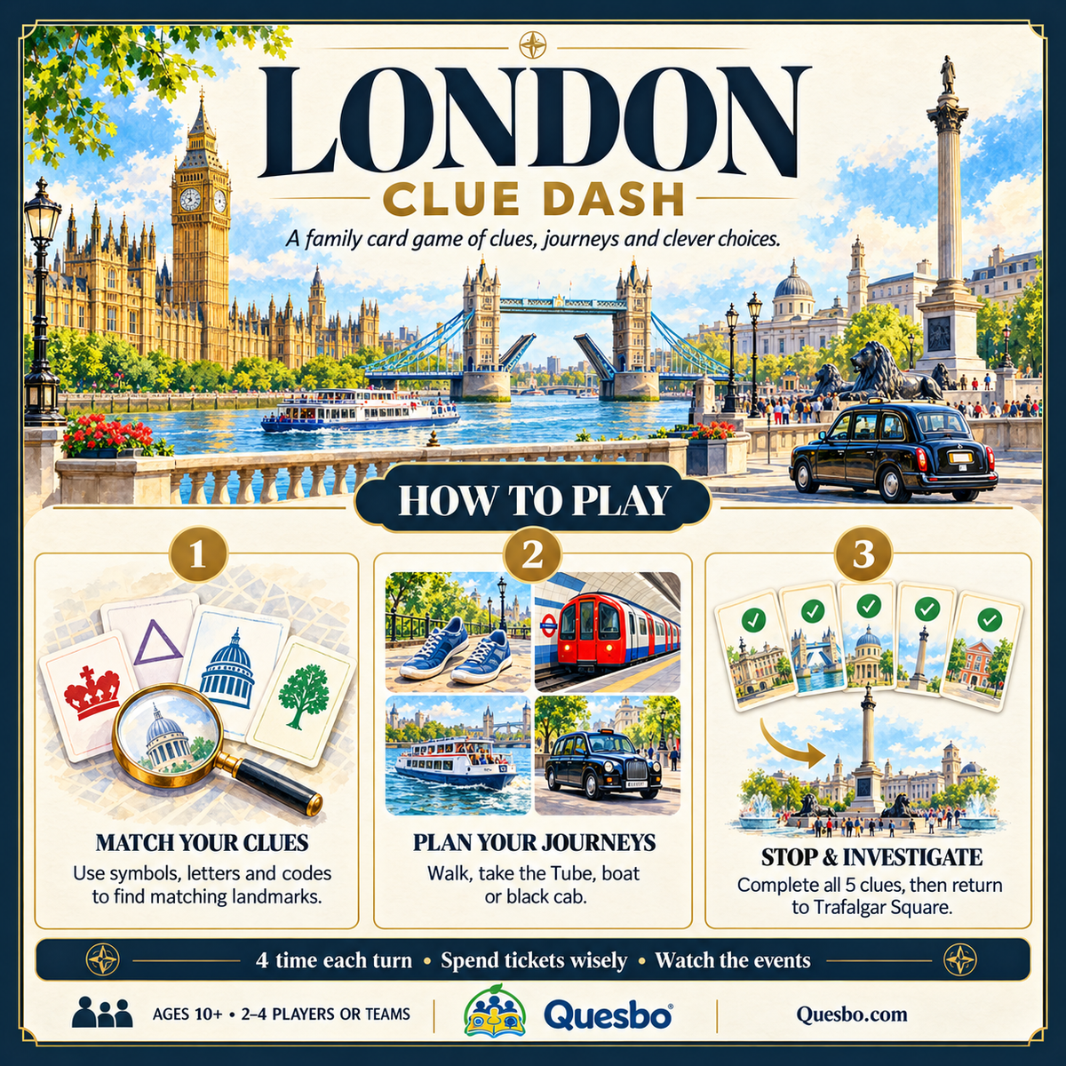 London Clue Dash | London Family Card Game – Quesbo - Quesbo