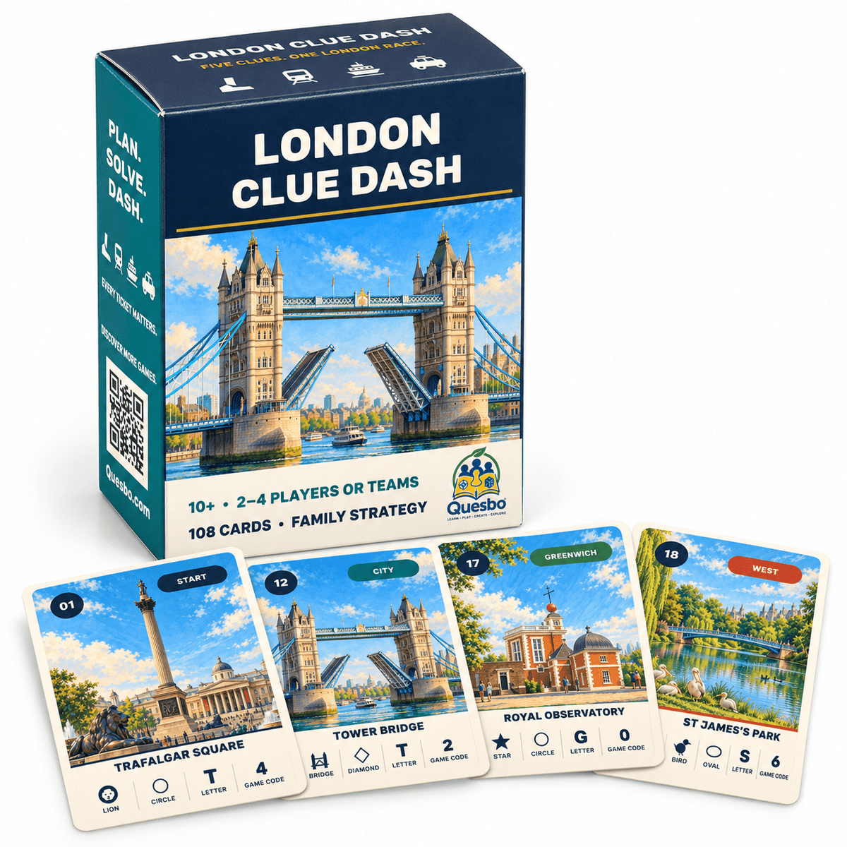 London Clue Dash | London Family Card Game – Quesbo - Quesbo