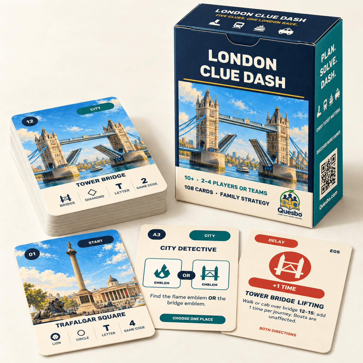 London Clue Dash | London Family Card Game – Quesbo - Quesbo