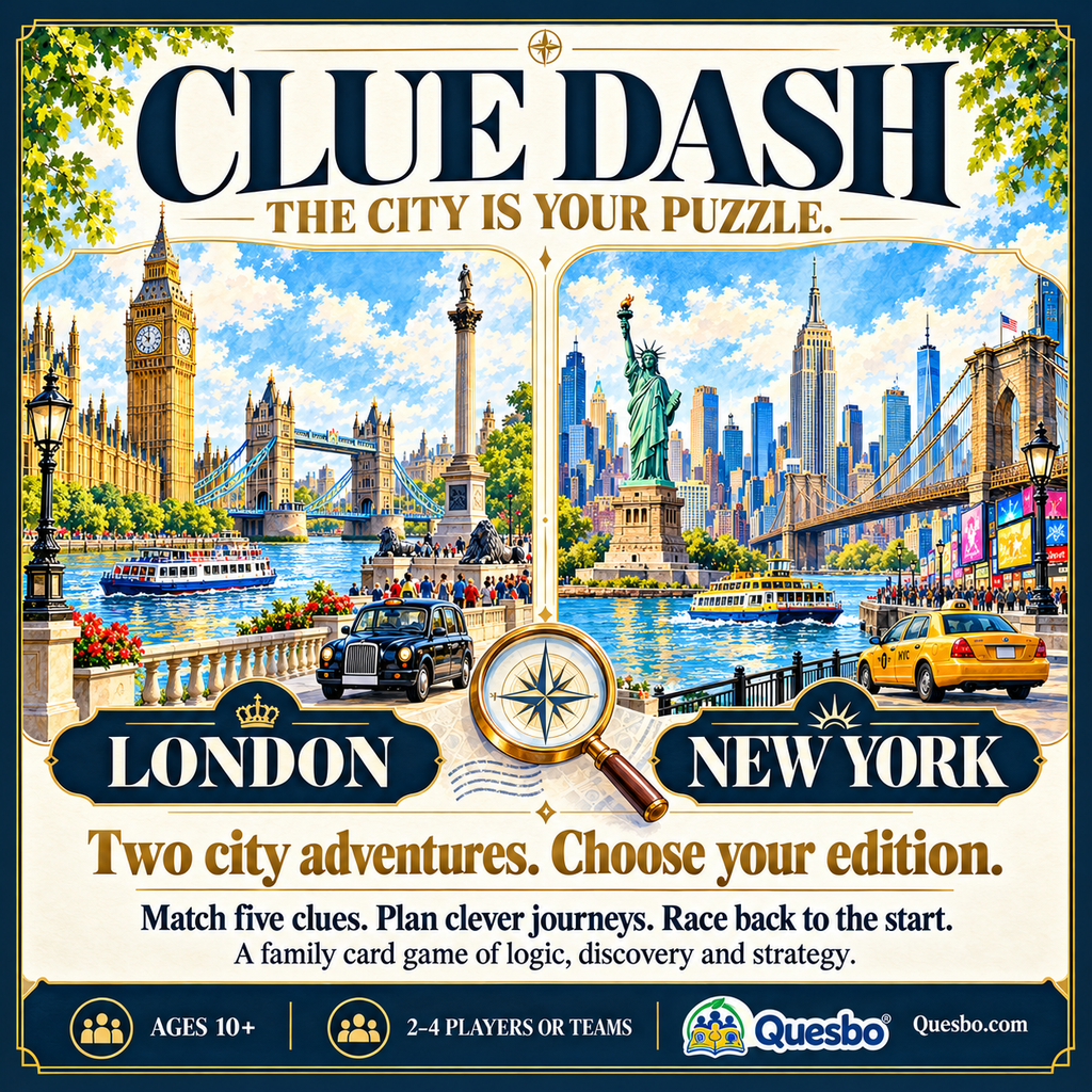 London Clue Dash | London Family Card Game – Quesbo - Quesbo