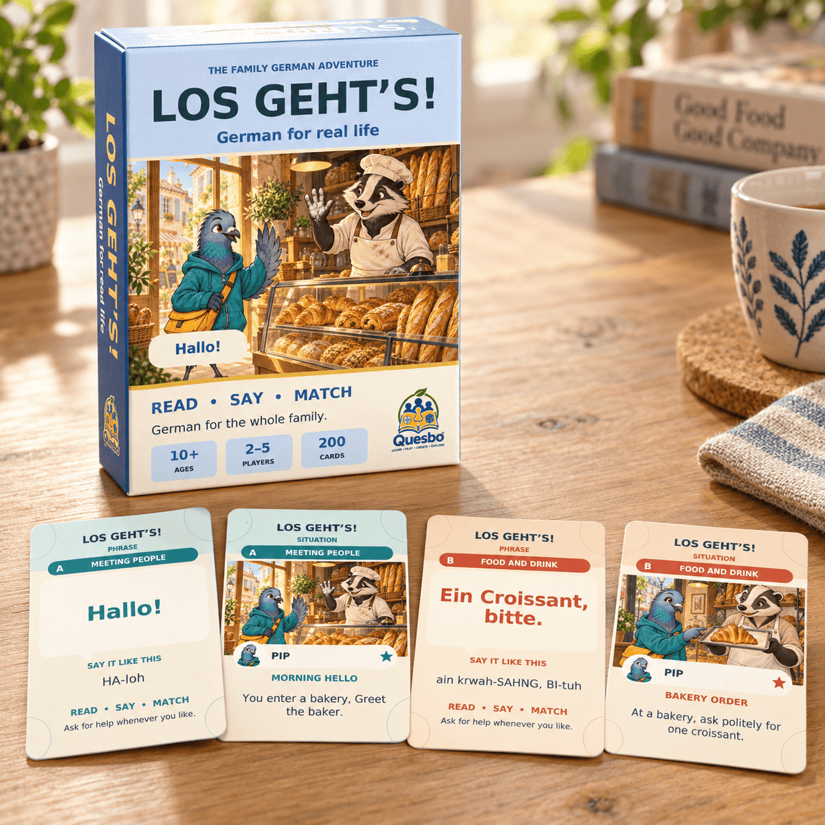 LOS GEHTS! – German Learning Card Game for Kids & Families - Quesbo