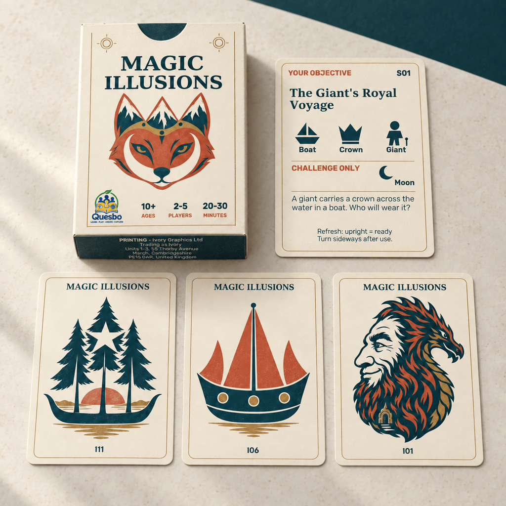 Magic Illusions – Optical Illusion Family Card Game | Ages 10+ - Quesbo