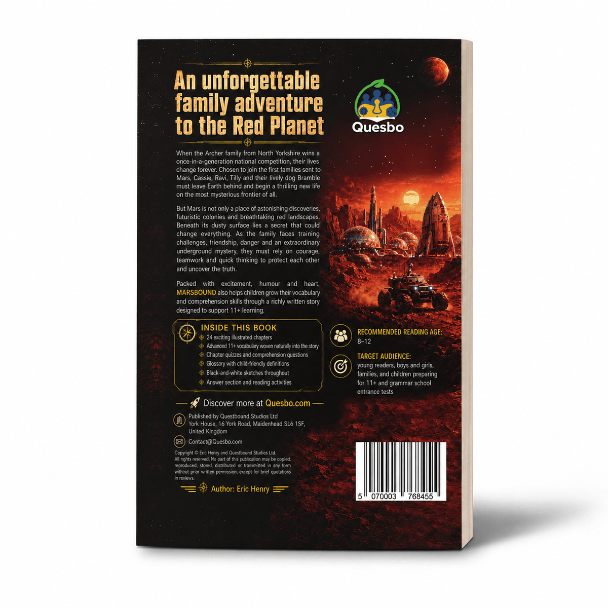 Marsbound – A Mars Adventure Novel for Ages 8–12 | Vocabulary-Building Science Fiction Quesbo
