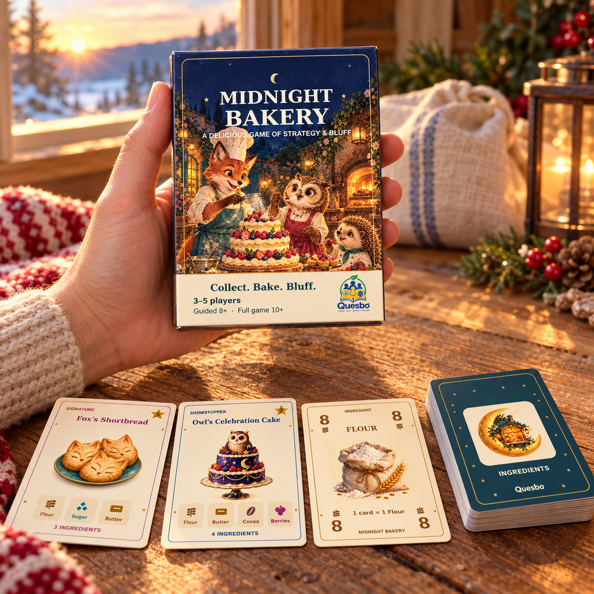 Midnight Bakery – Family Strategy & Bluffing Card Game | Ages 8+ - Quesbo
