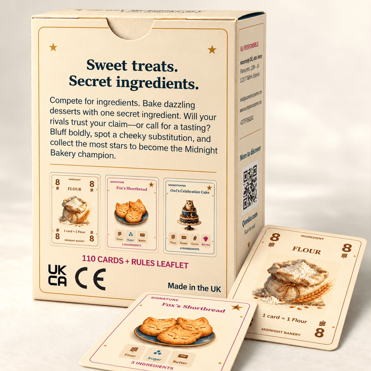 Midnight Bakery – Family Strategy & Bluffing Card Game | Ages 8+ - Quesbo