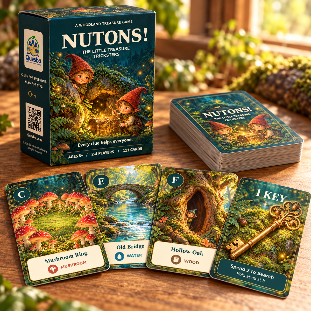 NUTONS! — The Little Treasure Tricksters | Family Deduction Card Game - Quesbo