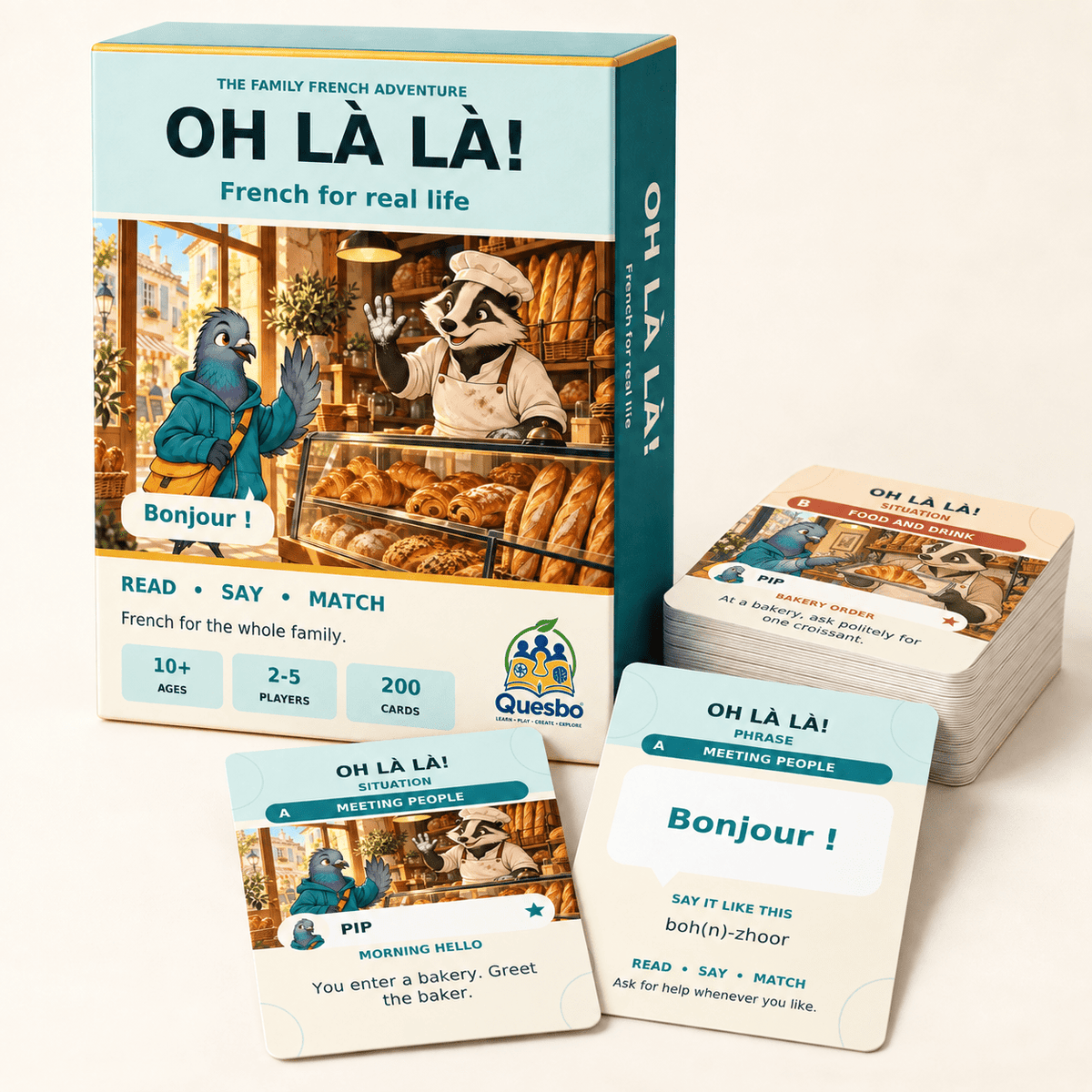 OH LÀ LÀ! – French Learning Card Game for Kids & Families - Quesbo