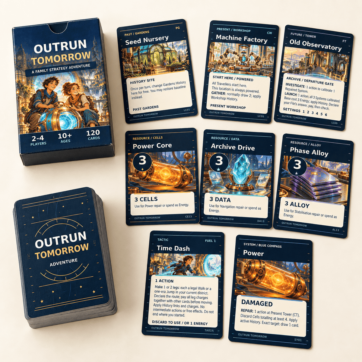 Outrun Tomorrow – Time-Travel Strategy Card Game for Families, Ages 10+ - Quesbo