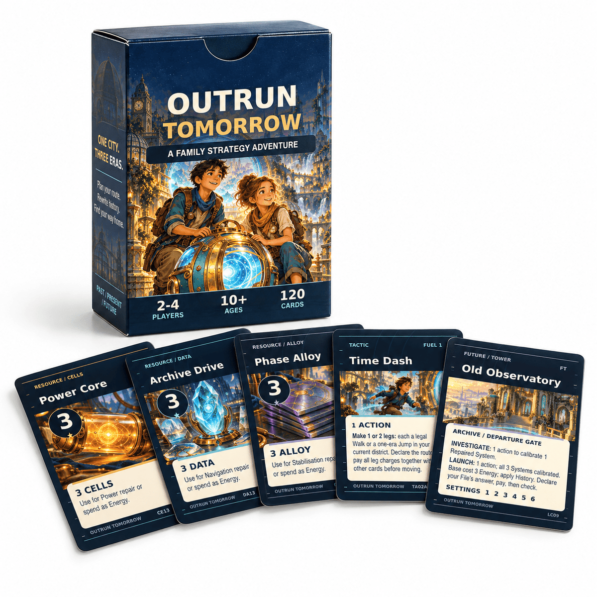 Outrun Tomorrow – Time-Travel Strategy Card Game for Families, Ages 10+ - Quesbo