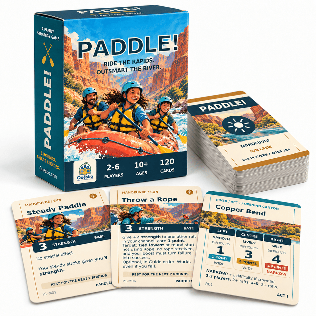 Paddle! | River Rafting Family Card Game | Ages 10+ - Quesbo