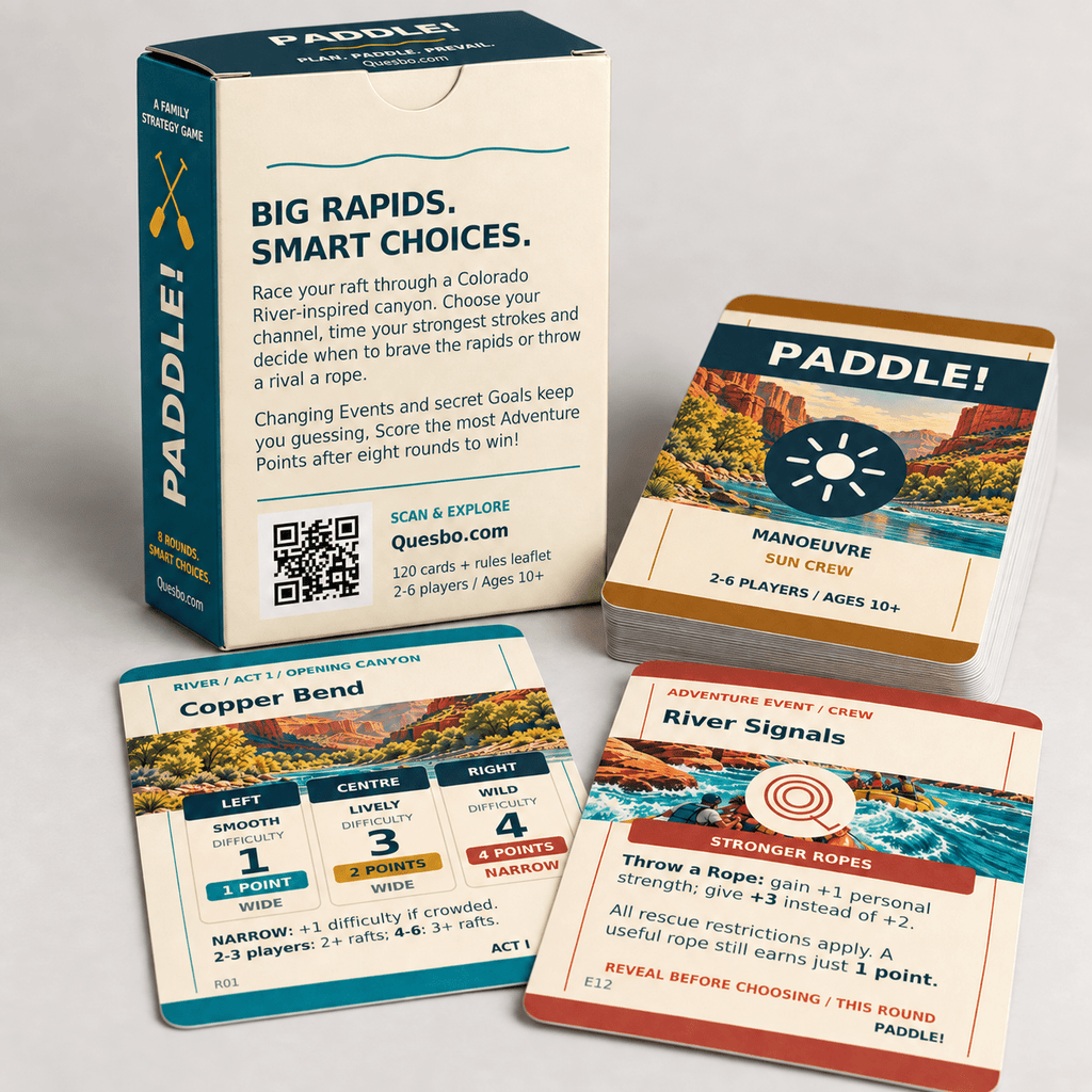 Paddle! | River Rafting Family Card Game | Ages 10+ - Quesbo
