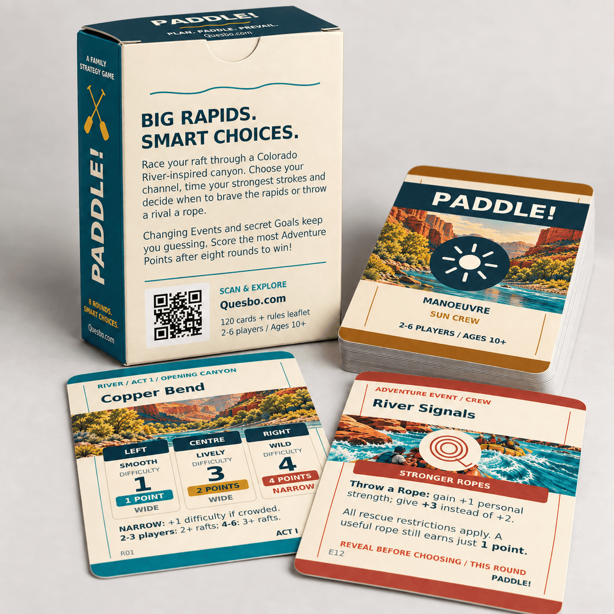 Paddle! | River Rafting Family Card Game | Ages 10+ - Quesbo
