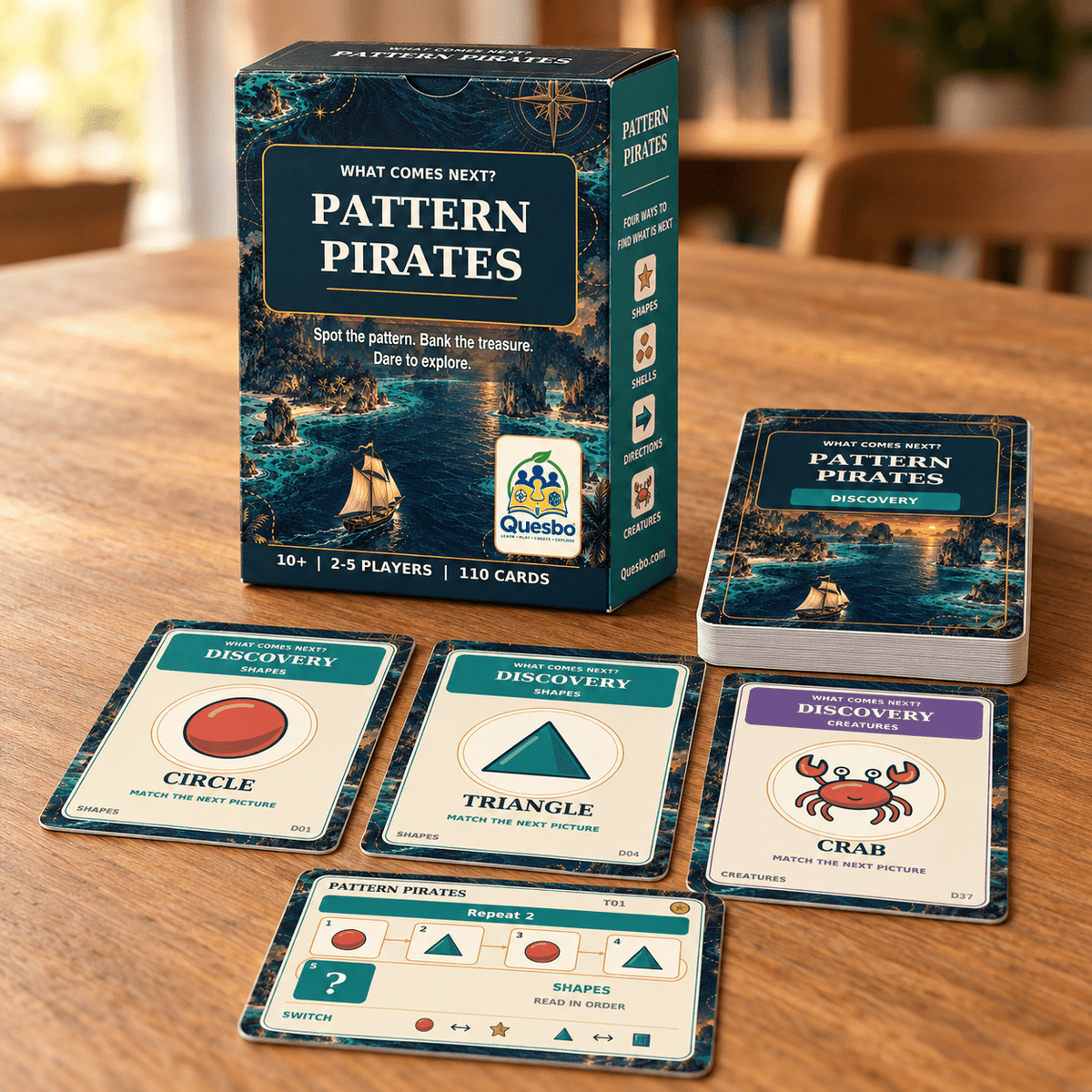 Pattern Pirates – What Comes Next? Family Card Game | Ages 10+ - Quesbo