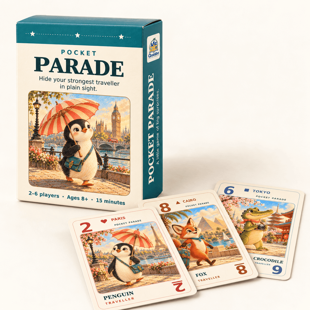 Pocket Parade – Animal Travel Card Game for Families | Ages 8+ - Quesbo