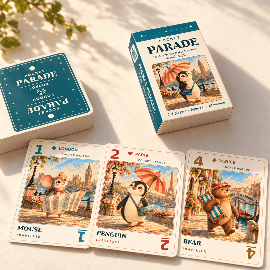 Pocket Parade – Animal Travel Card Game for Families | Ages 8+ - Quesbo