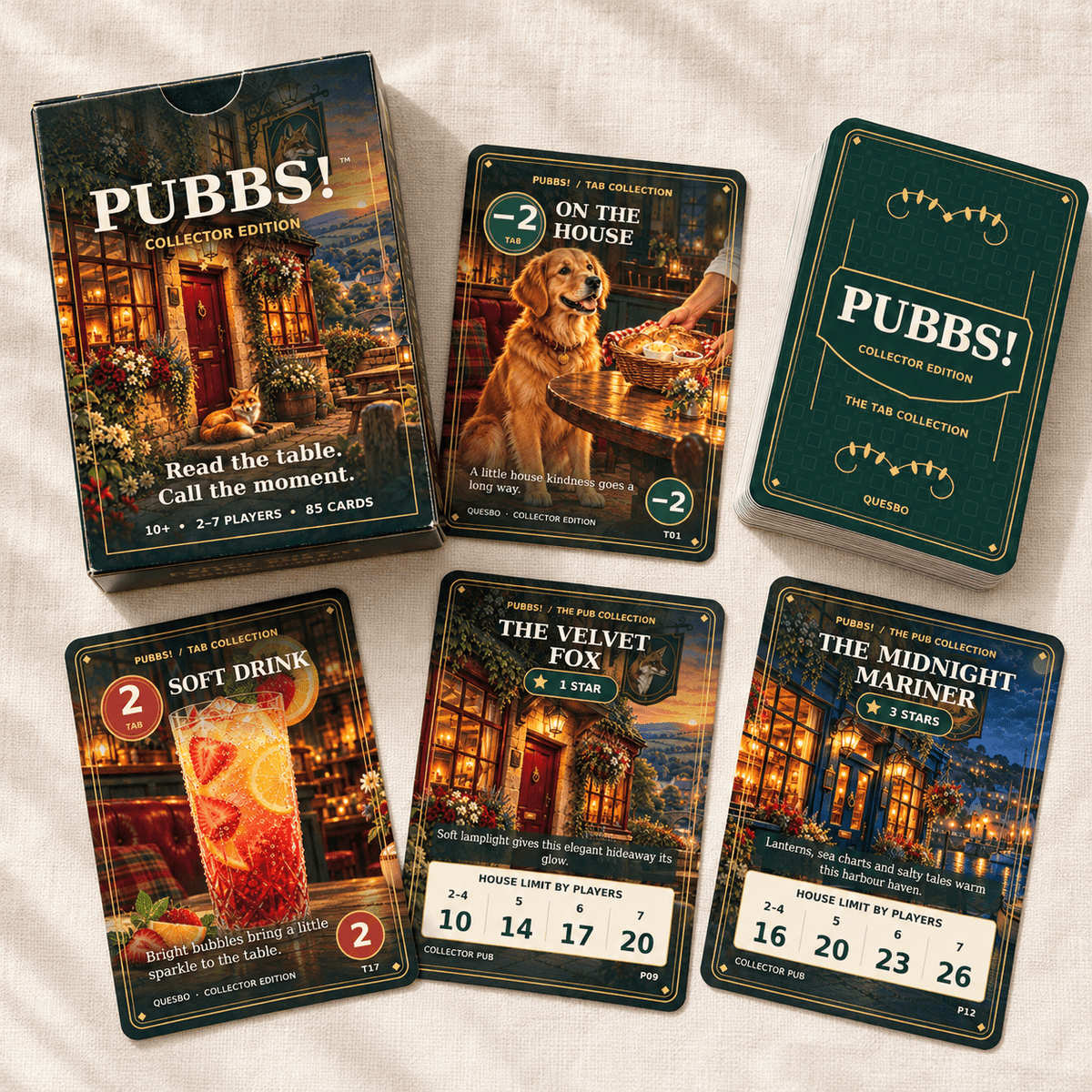 PUBBS!™ Collector Edition – Family Bluffing Card Game - Quesbo