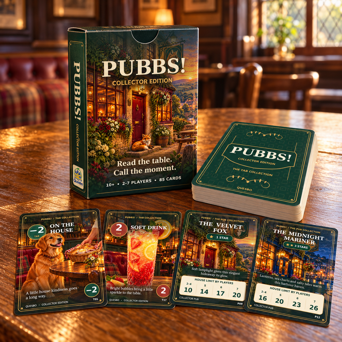 PUBBS!™ Collector Edition – Family Bluffing Card Game - Quesbo