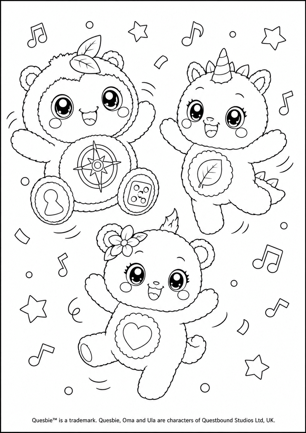 Quesbie, Oma &amp; Ula Colouring Pack Quesbo
