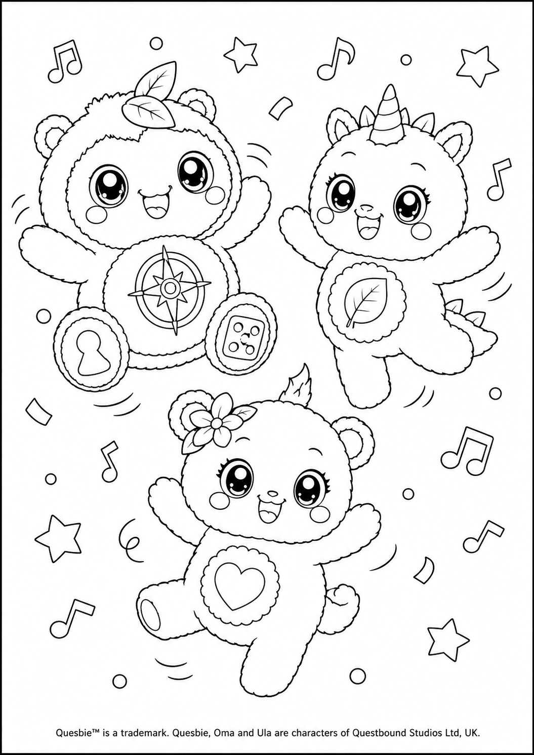 Quesbie, Oma &amp; Ula Colouring Pack Quesbo