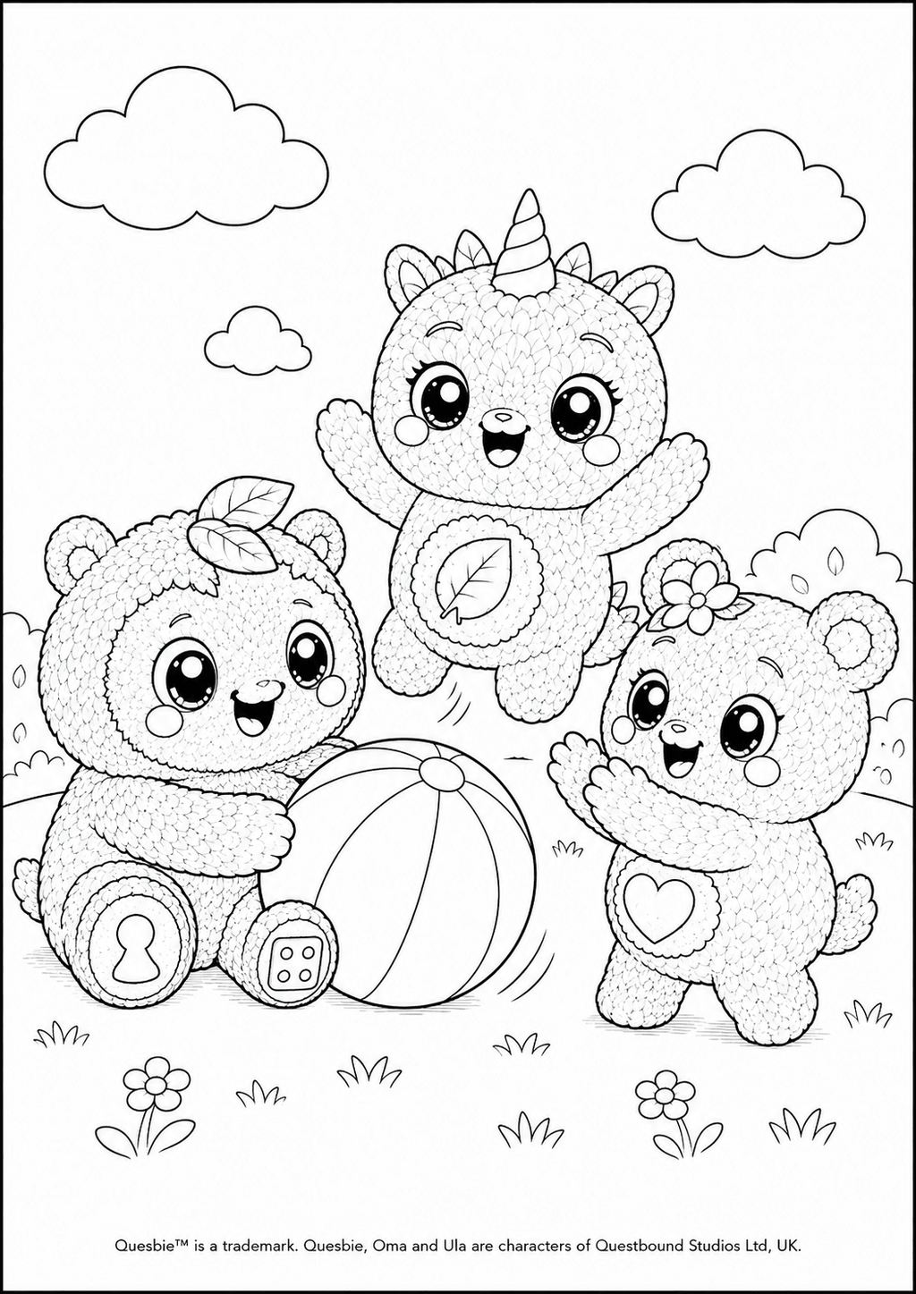 Quesbie, Oma &amp; Ula Colouring Pack Quesbo