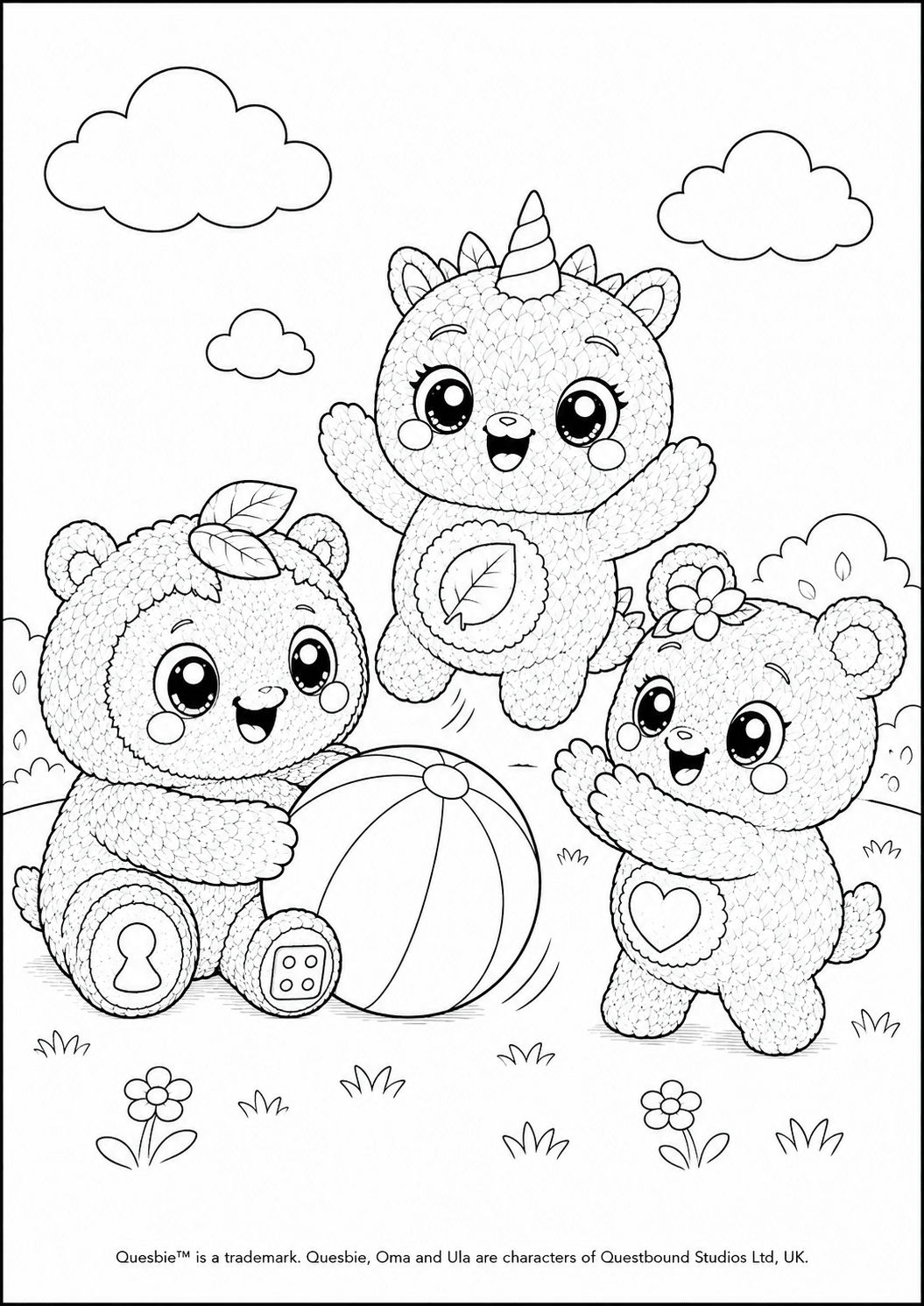 Quesbie, Oma &amp; Ula Colouring Pack Quesbo