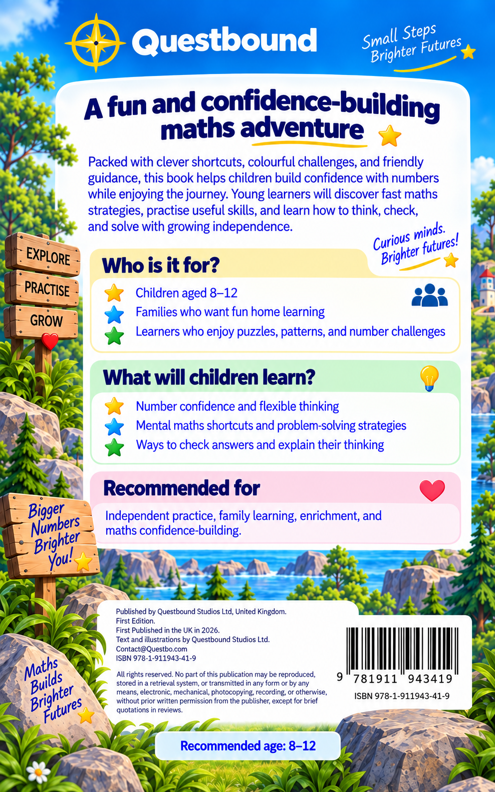 Questbound Fast Maths Adventure – Illustrated Maths Activity Book for Ages 8–12 - Quesbo