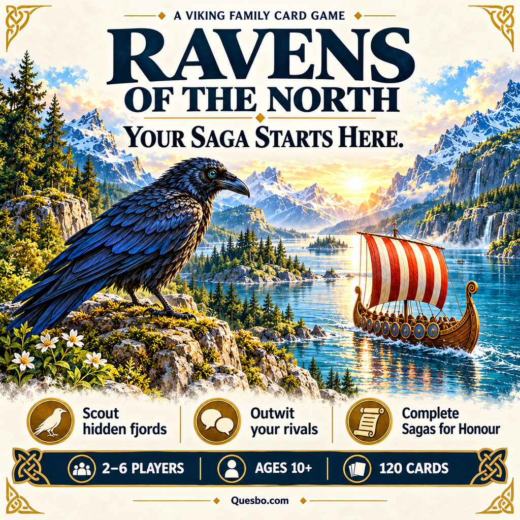 Ravens of the North – Viking Strategy Family Card Game | Ages 10+ - Quesbo