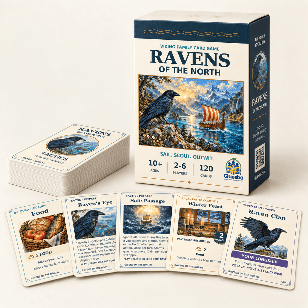 Ravens of the North – Viking Strategy Family Card Game | Ages 10+ - Quesbo