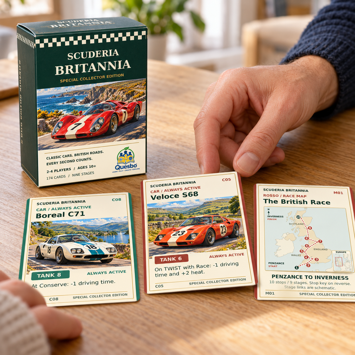 Scuderia Britannia — Special Collector Edition Racing Card Game Around Britain | Ages 10+ - Quesbo
