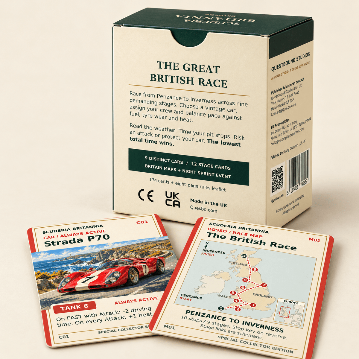 Scuderia Britannia — Special Collector Edition Racing Card Game Around Britain | Ages 10+ - Quesbo