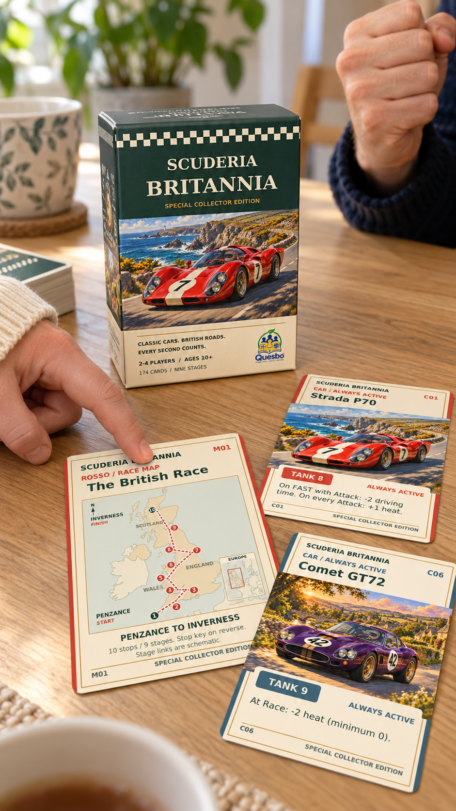 Scuderia Britannia — Special Collector Edition Racing Card Game Around Britain | Ages 10+ - Quesbo