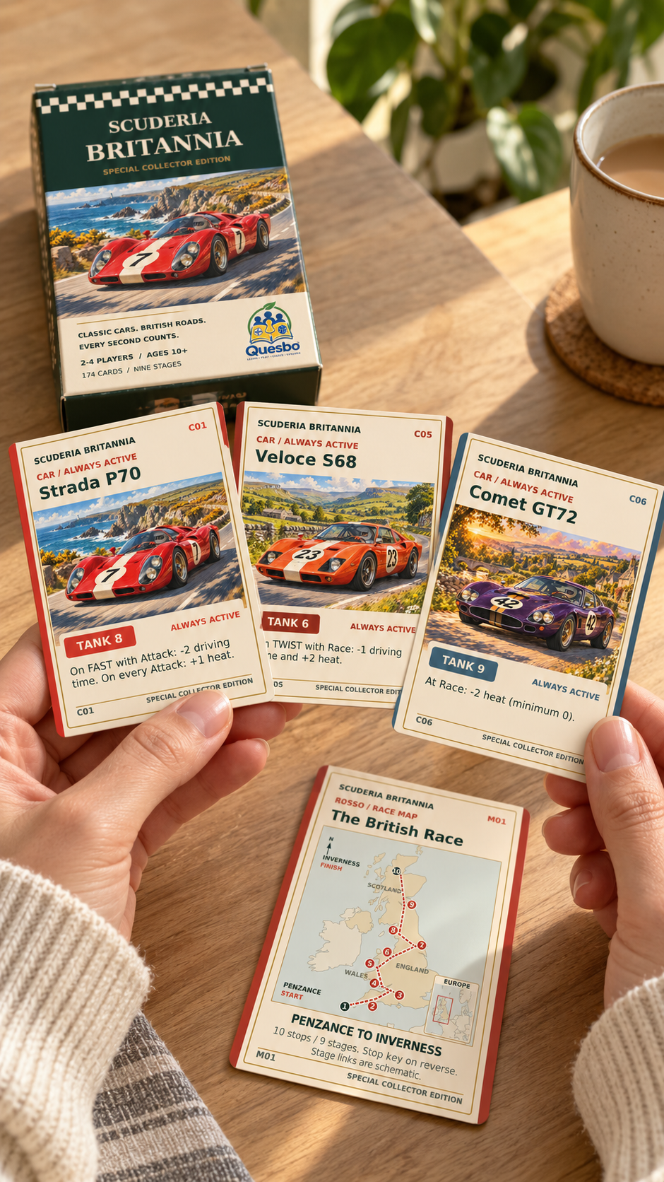 Scuderia Britannia — Special Collector Edition Racing Card Game Around Britain | Ages 10+ - Quesbo