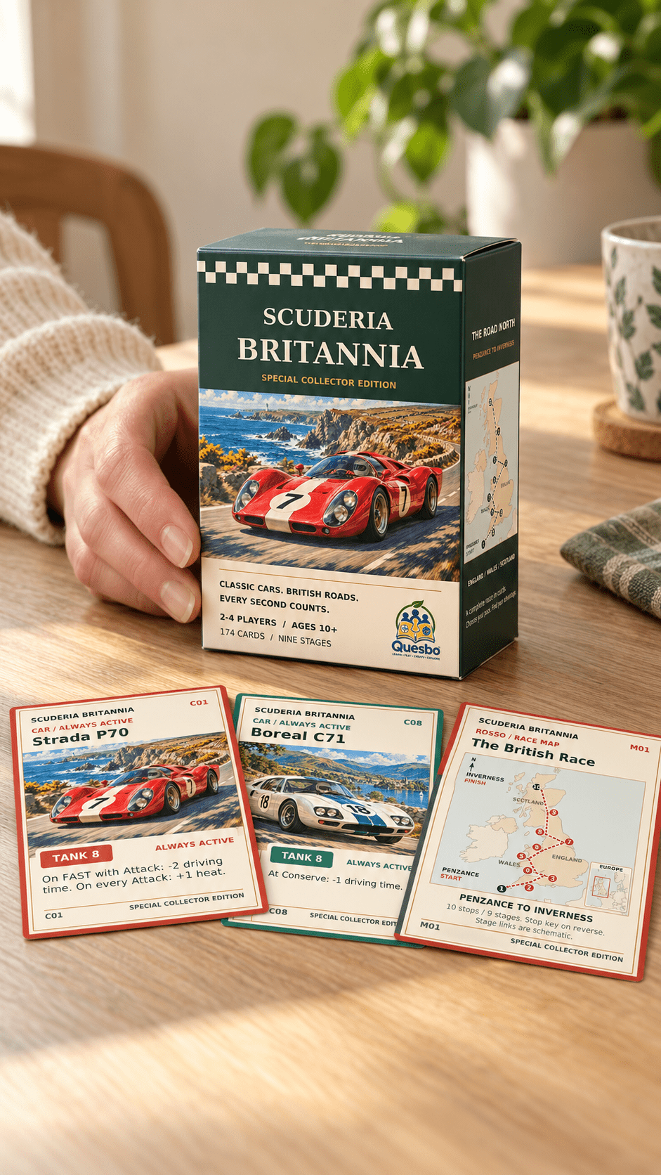 Scuderia Britannia — Special Collector Edition Racing Card Game Around Britain | Ages 10+ - Quesbo