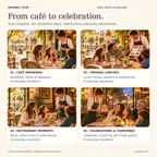 Four Spanish café and restaurant chapters, each with six everyday situations
