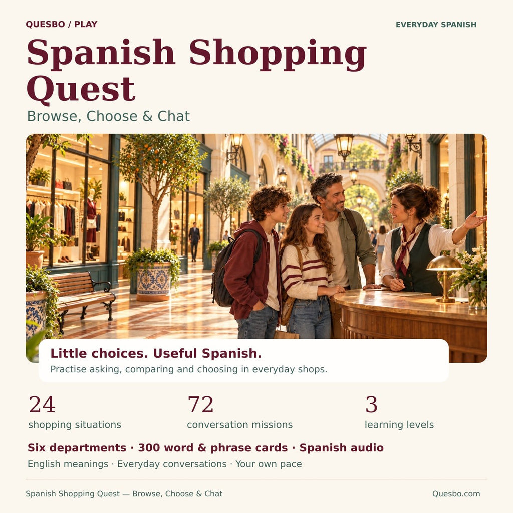 Spanish Shopping Quest — Browse, Choose & Chat course cover