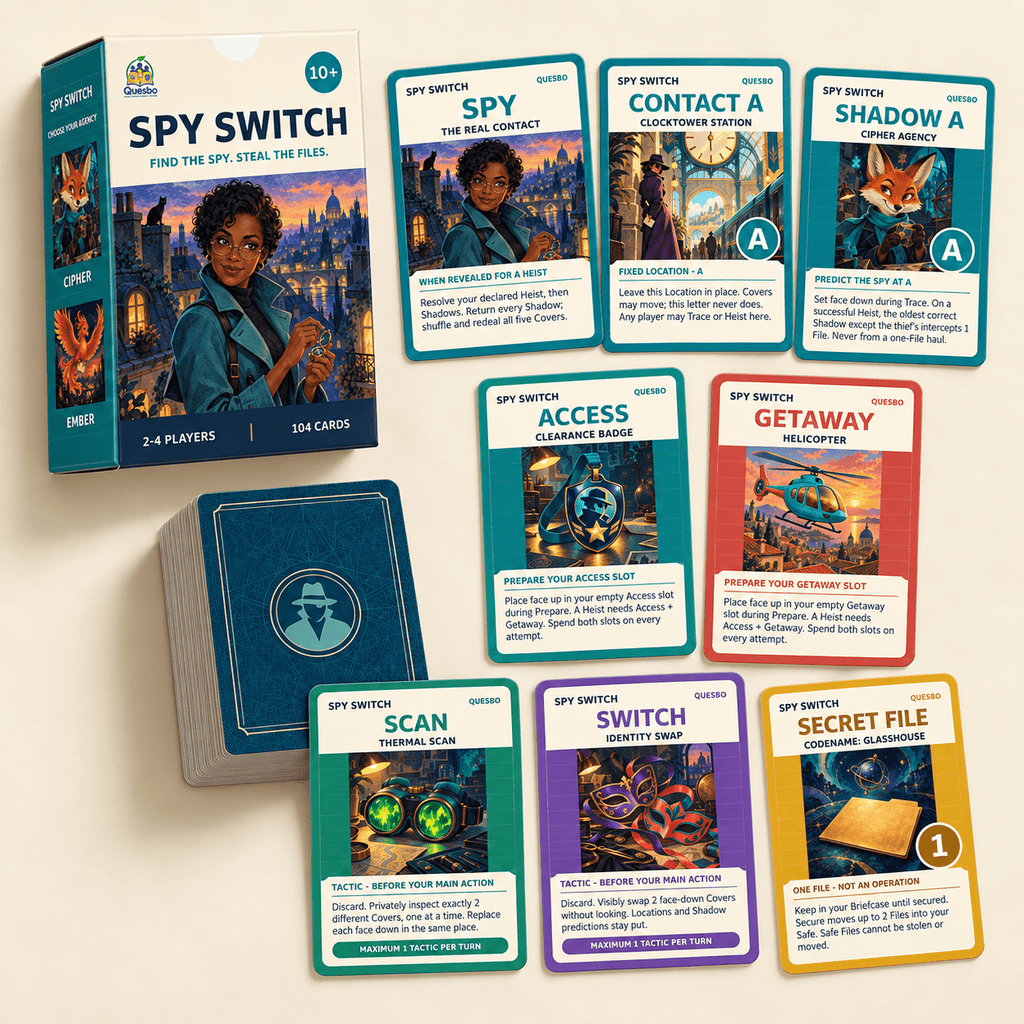 Spy Switch – Card Spy Strategy Game | Ages 10+ - Quesbo
