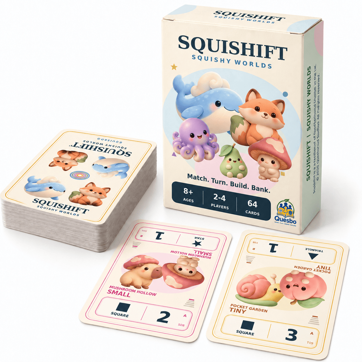 SQUISHIFT™: Squishy Worlds – Family Strategy Card Game | Ages 8+ - Quesbo