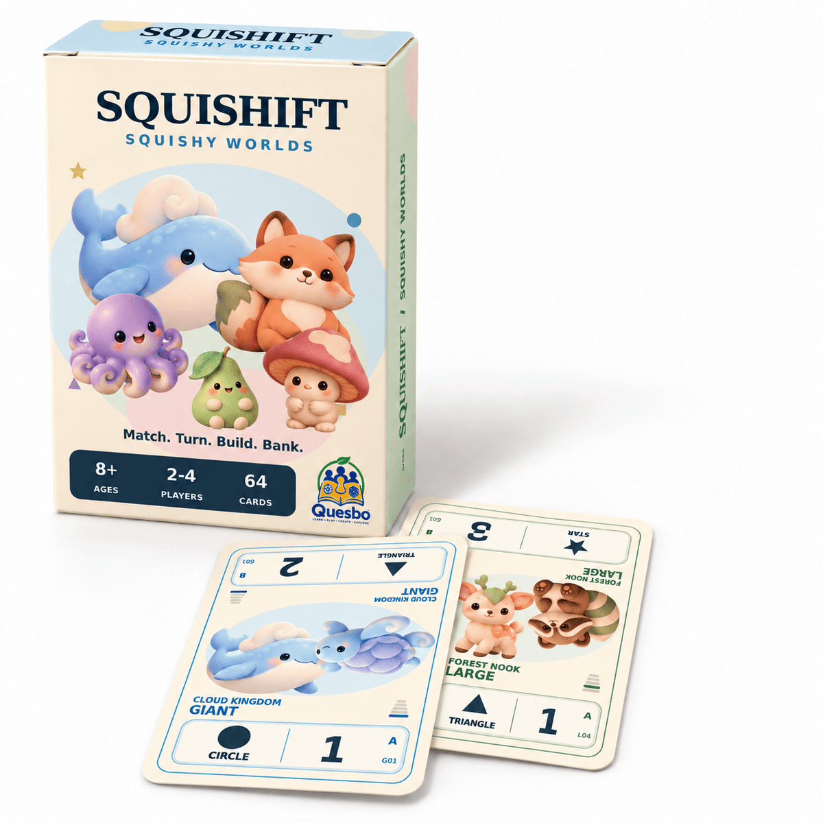 SQUISHIFT™: Squishy Worlds – Family Strategy Card Game | Ages 8+ - Quesbo