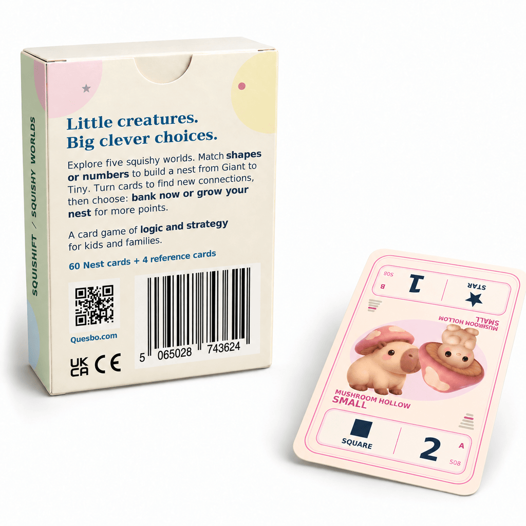 SQUISHIFT™: Squishy Worlds – Family Strategy Card Game | Ages 8+ - Quesbo