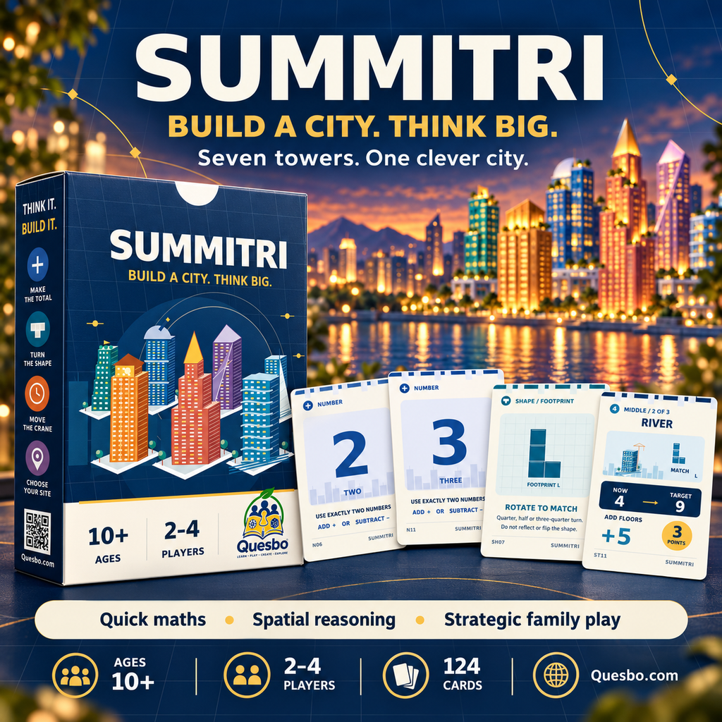 SUMMITRI – Family Strategy & Maths Card Game | Ages 10+ - Quesbo