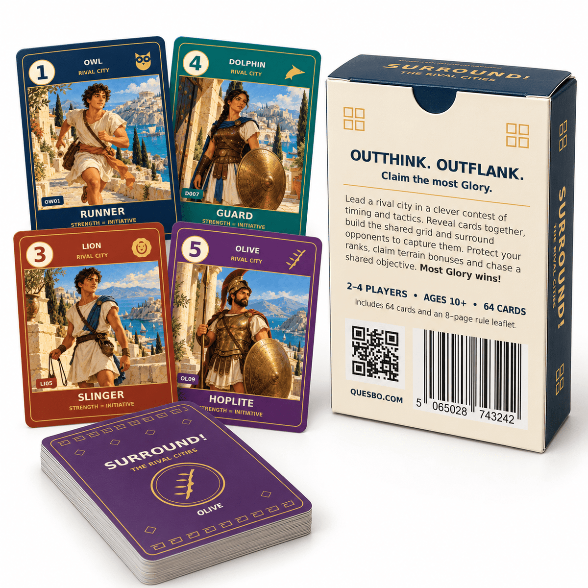 SURROUND! The Rival Cities — Family Strategy Card Game | Ages 10+ - Quesbo