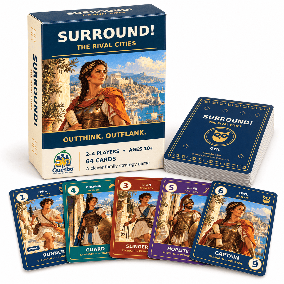 SURROUND! The Rival Cities — Family Strategy Card Game | Ages 10+ - Quesbo