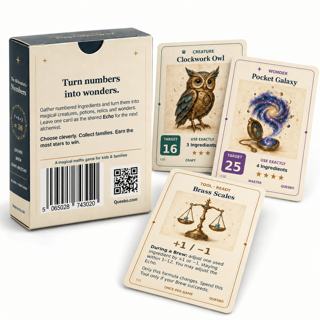 The Alchemist’s Numbers – Family Maths Card Game | Ages 10+ - Quesbo