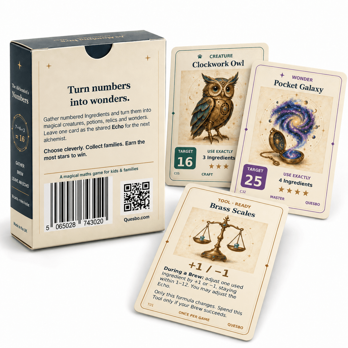 The Alchemist’s Numbers – Family Maths Card Game | Ages 10+ - Quesbo